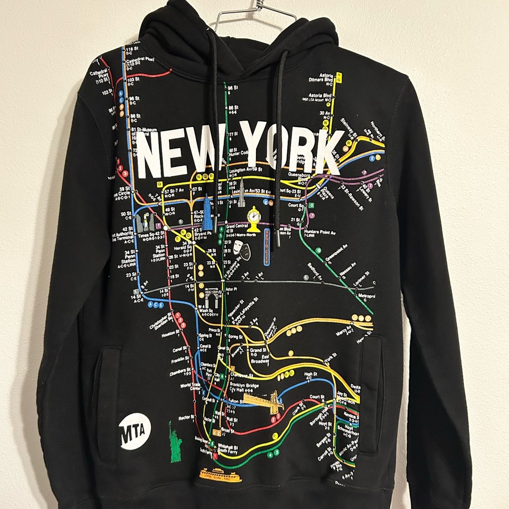 MTA New York Graphic Streetwear Black Hoodie
